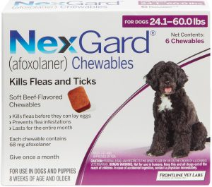 NexGard Soft Chew for Dogs, 24.1-60 lbs, (Purple Box) By NexGard